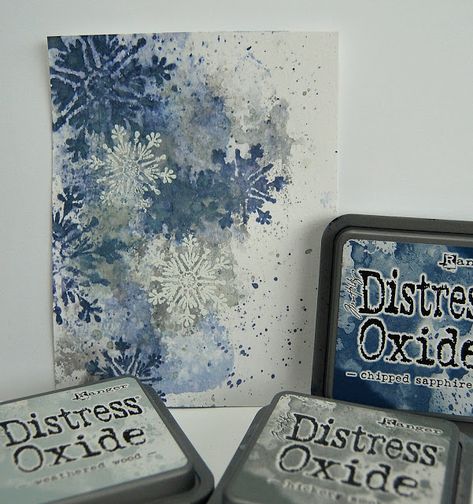 Distress Ink Techniques, Lavinia Stamps Cards, Stamped Christmas Cards, Tim Holtz Distress Ink, Tim Holtz Cards, Snowflake Cards, Card Making Tips, Scrapbooking Techniques, Distress Oxide Ink