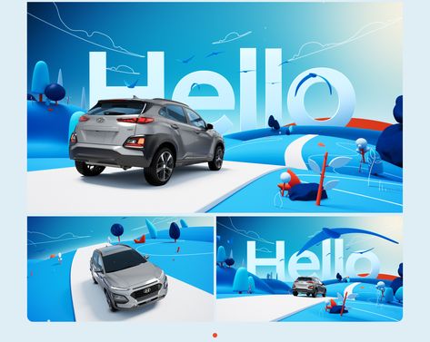 Hyundai Advertising, Car Key Visual, Car Ads Creative Advertising, Car Kv, Brand Colour Palette, Car Print Ads, Electric Car Design, Car Commercial, Car Animation