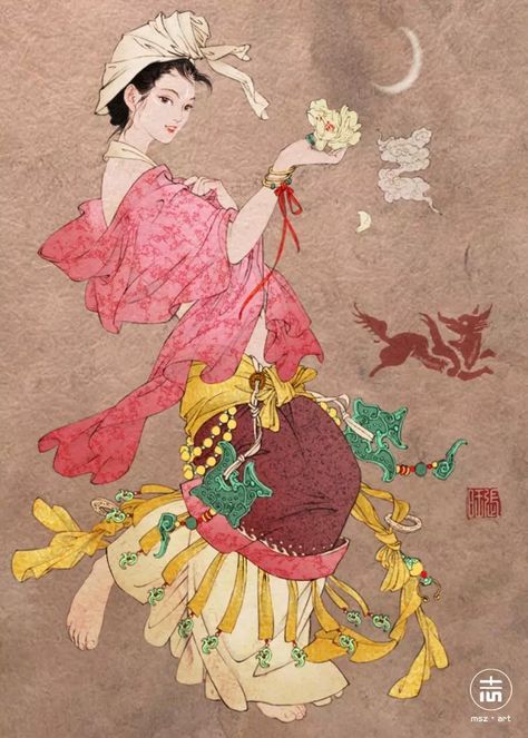 Dragon Princess, Fox Spirit, Chinese Mythology, Art Japonais, Fantasy Series, Chinese Painting, Chinese Culture, Ancient Chinese, Chinese Art