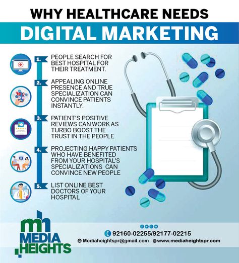 Digital marketing for healthcare provides your practice with a broader audience for its services, creating a good brand image that can help retain existing patients while also attracting new patients. Build your brand with digital media & take the benefits of social media branding contact Media Heights. By Mediaheightspr.com #Inboundmarketing #MEDIAHEIGHTS #digitalmarketingcompany #searchengineoptimization #content #instagrammarketing #advertisingagency #web #MEDIAHEIGHTSPRCOM #best #public #rel Benefits Of Social Media, Healthcare Website, Healthcare Branding, Fitness Marketing, Medical Marketing, Hospital Marketing, Healthcare Business, Medical Posters, Media Branding