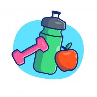 Fitness Bottle, Fitness Icon, Sport Banner, Fitness Art, Vector Icons Illustration, Sport Illustration, Sport Poster, Cartoon Style, Poster Template