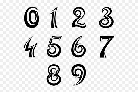 Numbers Font Tattoo Design - Number Fonts Clipart Unique Number Fonts, Numbers Tattoo Designs, Number Fonts For Tattoos, Cool Number Fonts, Number Tattoo Design, Font Tattoo Design, Simple Tattoo Fonts, Font Reference, Tattoo Clipart