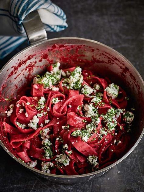 Nadiya Hussain's Blender Beetroot Pasta - The Happy Foodie Feta Cheese Pasta, Nadiya Hussain Recipes, Beetroot Pasta, Beet Pasta, Nadiya Hussain, Beetroot Recipes, Quick Lunch, Fool Proof Recipes, Bbc Good Food Recipes