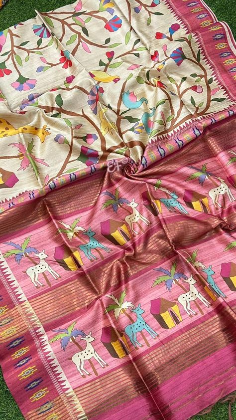 Fancy Tusser Khadi Silk Sarees Khadi Silk Saree, Maharashtrian Saree, Simple Sarees, Indian Bridal Fashion, Plain Blouse, Printed Saree, Blouse Price, Bridal Fashion, Printed Sarees