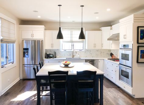 Staggered Kitchen Cabinets, Kitchen Cabinets To The Ceiling, Cabinets To The Ceiling, Kitchen Cabinets Design Layout, Kitchen Cabinets To Ceiling, Cabinets To Ceiling, Maximize Storage, Sleek Kitchen, Kitchen Ceiling