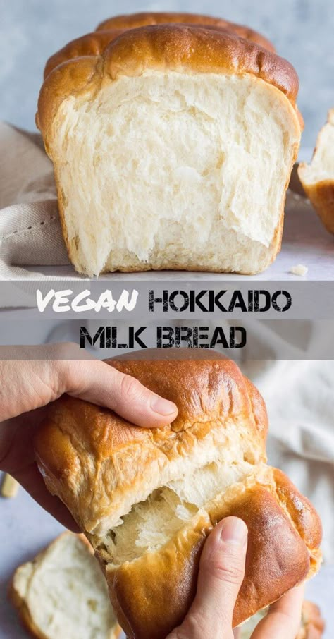 Resep Vegan, Hokkaido Milk Bread, Vegan Bread Recipe, Pudding Chia, Smoothies Vegan, Milk Bread, Vegan Milk, Bread Toast, Cake Vegan