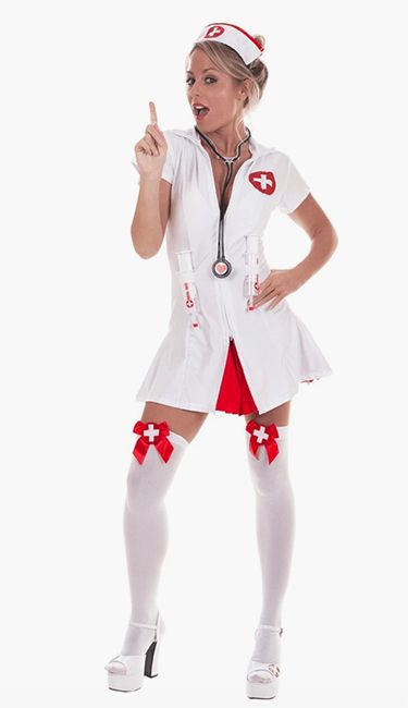 Red Cross Logo, White Short Sleeve Dress, Nurse Costume, White Short Dress, Little Outfits, Fancy Dress Costumes, Red Cross, Couples Costumes, Women's Costumes