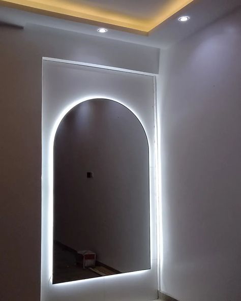 A touch of LED light adds alittle brilliance to your Arch Mirror Order now #mirrornowug #ugandafurniture #uganda #kampalauganda Door Glass Design, Mirror With Led Lights, Arch Mirror, Door Glass, Glass Design, Uganda, Order Now, Instagram A, Led Light