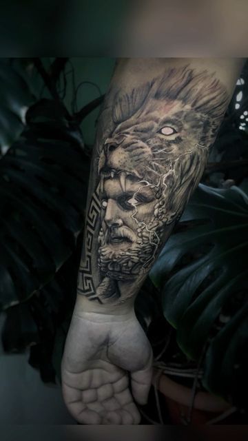 Hercules Lion Tattoo, Hercules Tattoo Mythology, Hercules Tattoo Design, Tattoo Greek Mythology, Hercules Tattoo, J Tattoo, Nemean Lion, Zeus Tattoo, Lion Hat