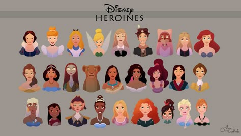 Disney Heroines Collection by MarioOscarGabriele on DeviantArt Disney Heroines, Funny Puzzles, All Disney Princesses, Disney Dream, Disney Princesses, Disney And Dreamworks, Disney Girls, Disney Drawings, Disney Villains