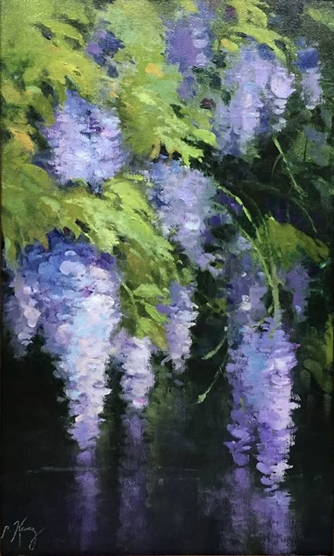 Monet Oil Painting, Impressionism Art Flowers, Post Impressionist Art, Monet Style Art, Impressionist Digital Art, How To Draw Wisteria, Impressionalism Art, Colourful Flower Painting, Monet Oil Pastel