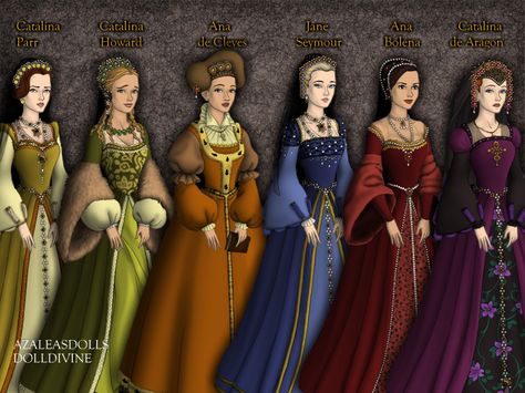 Henry 8th 6 Wives, 6 Wives Of Henry Viii, Henry Viii Wives, Gable Hood, Katherine Of Aragon, Six Wives Of Henry Viii, Tudor Dress, Wives Of Henry Viii, Anne Of Cleves