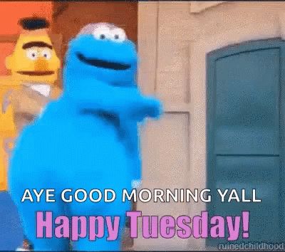 Happy Tuesday Cookie Monster Dance GIF - HappyTuesday CookieMonsterDance BertAndErnie - Discover & Share GIFs Cookie Monster Gif, Ruined Childhood, Cookie Monster Costume, Dance Gif, Monster Costumes, Tuesday Humor, Halloween Everyday, Dancing Gif, Cookie Monster