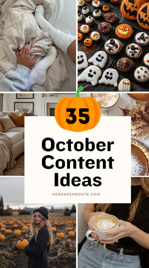 If you are a business owner or blogger who is stuck for what to post in October and you need some fresh content, this is the guide you need! October is packed with opportunities to create content that’s fun, festive, and totally engaging.

Whether you’re diving into Halloween headfirst or just enjoying the cozy vibes of fall, there’s something here for everyone. So grab your camera, your pumpkin spice latte, and get creating! October Content Ideas, Chic Halloween Decorations, Creator Economy, Become A Content Creator, Chic Halloween Decor, October Vibes, Content Creator Tips, Fall Aesthetics, Fun Vibes