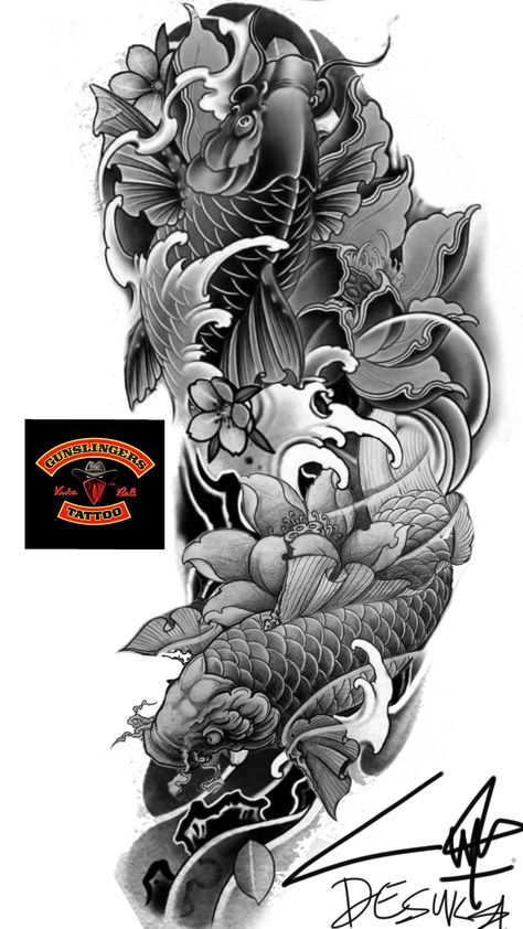 Dragon Koi Fish Tattoo Design, ငါးကြင်း Tattoo Black, Dragon Japanese Tattoo Design, Realistic Koi Fish Tattoo, Tattoo Dragon Japan, Koi Fish Tattoo Sleeve, Koi Fish Japanese Tattoo, Japanese Tattoo Koi, Pez Koi Tattoo