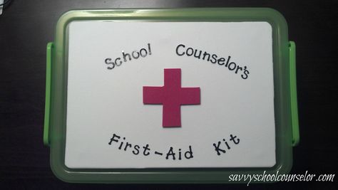 School Counselor's First Aid Kit: Helps elementary school kiddos understand the different roles of the school counselor. School Counselor Ideas, Meet The School Counselor, Counselor Activities, School Counselor Resources, School Counselor Gifts, School Counsellor, School Counseling Activities, Guidance Counseling, Elementary School Counselor