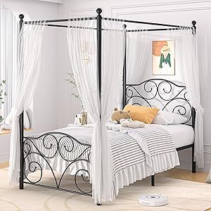 Metal Canopy Bed Frame, Bed Frame Twin Size, Bed Frame Twin, Sagging Mattress, Metal Canopy Bed, Canopy Bed Frame, Twin Size Bed Frame, Twin Bed Frame, Metal Canopy