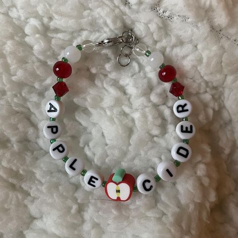 Beabadoobee Bracelet Apple Cider 🍎 #beabadoobee... - Depop Beabadoobee Bracelets, Apple Cider Beabadoobee, Apple Bracelet, Bracelet Ideas, Apple Cider, Cider, Music Artists, Women's Jewelry, Beer