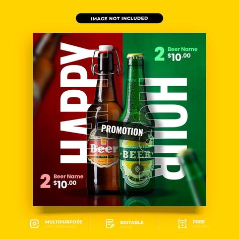 Alcohol Social Media, Beer Promotion, Beer Names, Instagram Post Design, Beer Shop, Beer Ad, Instagram Promotion, Beer Design, Social Media Images