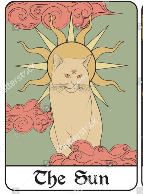 Cat And Sun Tattoo, Cat Sun Tattoo, Sun Cat Tattoo, Helios Tattoo, Witchy Cat Tattoo, Art Nouveau Cat, Tattoo Gato, Meditating Cat, Inspiring Tattoos