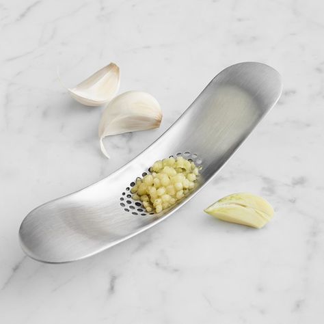 Joseph Joseph Garlic Rocker | Williams Sonoma Garlic Crusher, William Sonoma, Crushed Garlic, Garlic Press, Taste Of Home, Williams Sonoma, Natural Healing, Sour Cream, Mashed Potatoes