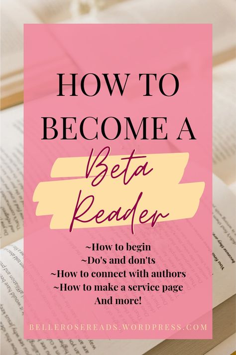 Want to become a beta reader but don't know how to begin? This beta reader beginner's guide includes all the info, tips, do's and don'ts you need to get started. Beta Reader, Reading Process, Ebook Promotion, Creative Writing Tips, Reading Tips, Creative Jobs, Writing Therapy, Do's And Don'ts, Writing Challenge