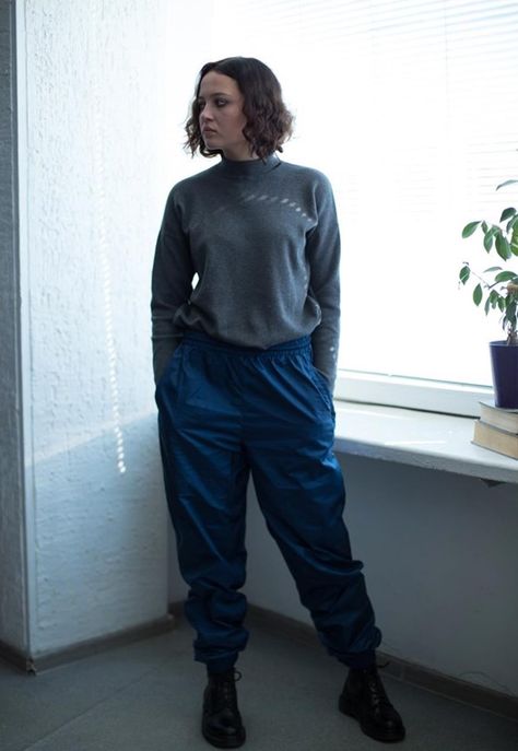 Vintage 90's Dark Blue Sports Joggers | Wardrobe Queen | ASOS Marketplace Women Joggers, Joggers Women, Blue Joggers, Track Pants, Parachute Pants, Color Mixing, Dark Blue, Zip Ups, Asos