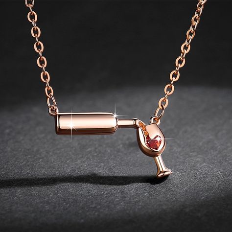 Cheap Pendant Necklaces, Buy Directly from China Suppliers:2019 Silver Rose Gold Chain Creative Wine Glass Pendant Necklace for Women AAA Zircon Red Heart Wine Cup Charm Necklace Choker Enjoy ✓Free Shipping Worldwide! ✓Limited Time Sale ✓Easy Return. Lovers Necklace, Bottle Necklace, Buy Necklace, Glass Pendant Necklace, Rhinestone Heart, Lovely Necklace, Rose Gold Necklace, Glass Necklace, Heart Pendant Necklace