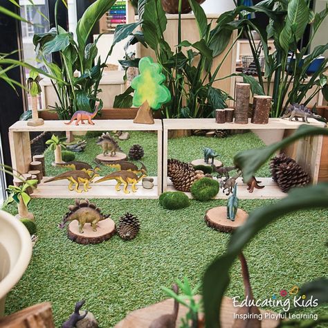 Miniature Dinosaurs hidden among real life plants 🌳🦖🦕🌴 . . . . #landbeforetime #dinousours #EducatingKids #EdKids #imagination #creativity #exploration #senseofwonder #Kindergarten #Childcare #EarlyLearningYears #EarlyLearning #EarlyEducation Childcare Foyer Displays, Eyfs Dinosaurs, Nursery Room Ideas Childcare, Preschool Set Up, Childcare Environments, Childcare Rooms, Dinosaur Projects, Reggio Emilia Approach, Reggio Inspired Classrooms