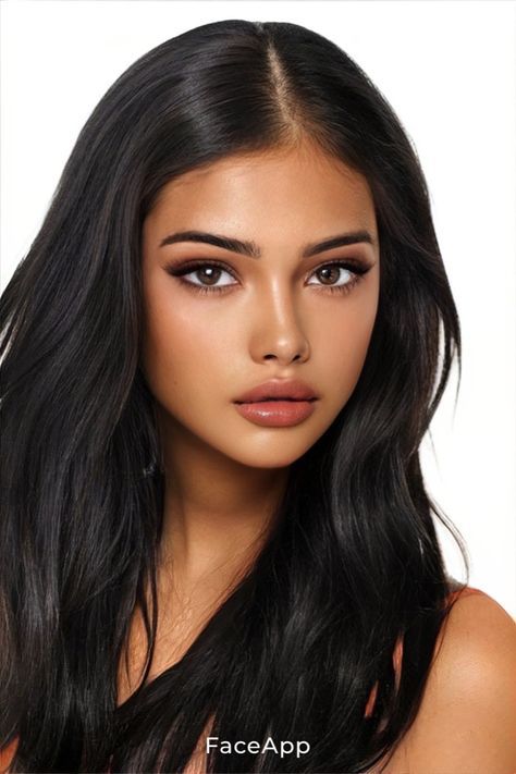 Classy Make Up Elegant, Bird Pretty Face Type, Pretty Faces Woman, Low Cheekbones Women, Feline Beauty Women, Natural Classy Makeup, Ethereal Face Claim, Ultra Feminine Face, Tan Skin Makeup Looks