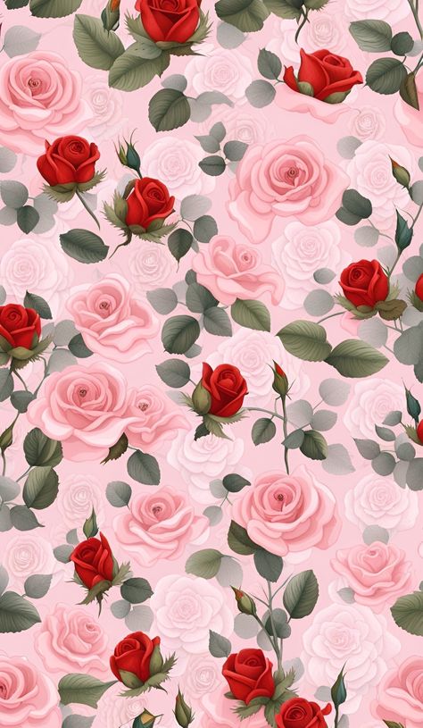 Pink Flowers Roses, Digital Art Wallpaper, Ideas Watercolor, Roses Aesthetic, Mirela Anton, Floral Wallpaper Iphone, Vintage Flowers Wallpaper, Android Wallpaper Flowers, Iphone Wallpaper Pattern