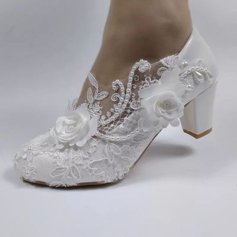 Bride High Heels, Flower Wedding Shoes, Bridesmaid Dress Shoes, Wedding Shoes Bridesmaid, Pearl Wedding Shoes, Shoes For Woman, Large Size Womens Shoes, Shoes Bride, Basic Heels