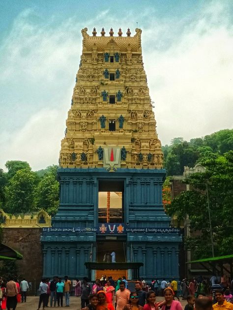 Simhachalam temple, visakhapatnam, Andhra Pradesh, India Simhachalam Temple, Mandap Design, Temple Drawing, Indian Temple Architecture, Prabhas Pics, Hanuman Photos, Shiva Painting, Temple Architecture, Goddess Artwork