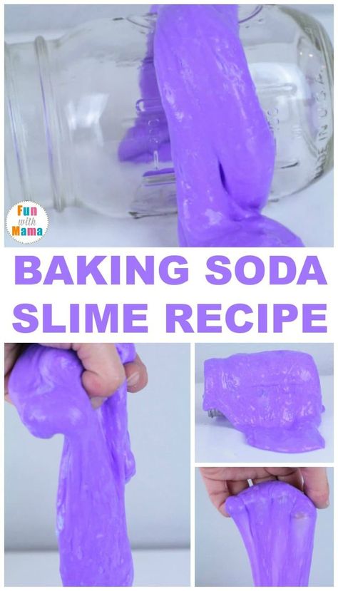 How to Make Baking Soda Slime at Home. Here is another super easy and safe slime recipe the kids can make. Kids of all ages love making this stuff #slime #DIY #howtomakeslime #bakingsodaslime #crafts #sensory Slime Recipe With Glue And Baking Soda, Slime With Baking Soda And Glue, Things To Make With Baking Soda, Things To Do With Baking Soda, Baking Soda Slime Recipe, Safe Slime Recipe, Baking Soda Slime, Baking Soda Experiments, Soap Slime