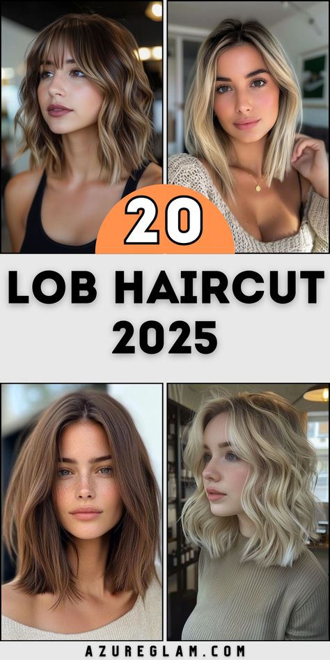 Transform your look with 20 lob haircut ideas for 2025, offering layered and textured styles for every hair type. From curtain bangs to wavy layers, these lobs suit fine, thick, or curly hair and adapt seamlessly to blonde, brunette, or bold color choices. Try an inverted or angled lob for an edgy finish, or go natural with soft waves and a side part. Haircut 2025, Angled Lob, Fine Thick Hair, Wavy Layers, Chin Length Bob, Lob Haircut, Classic Hairstyles, Soft Waves, Blonde Brunette