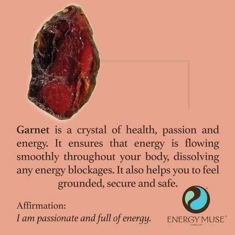 Garnet Properties, Red Garnet Crystal, Energy Muse, Soul Stone, Crystals Gems, Garnet Crystal, Crystals Healing, Gemstone Meanings, Crystal Therapy