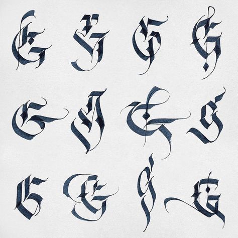 “Still playing with letter forms. G is for Gia ;) #Calligraphy #letters #g #sketch #parallelpen” G Calligraphy, Tattoo Fonts Alphabet, G Tattoo, Gothic Lettering, Chicano Lettering, Tattoo Lettering Styles, Graffiti Lettering Fonts, Calligraphy Words, Tattoo Lettering Fonts