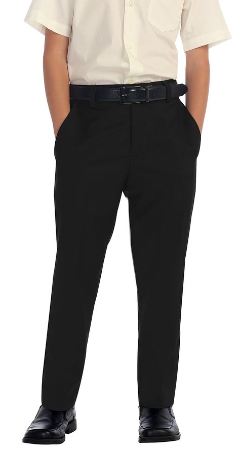 PRICES MAY VARY. Dress Pants Flat Front Adjustable Waist With 2-4 Inches Room 80% Polyester, 20% Rayon 2 Front Pockets, 2 Back Pockets Toddlers Kids Little Boys Dress Pants, 2T ~ 18, Flat Front, Adjustable Waist With 2-4 Inches Room Nice Black Dress, Black High Waisted Pants, Black Dress Pants Men, Kids Dress Boys, Black Pants Men, Fun Pants, Mens Dress Pants, Dress Slacks, Black Dress Pants