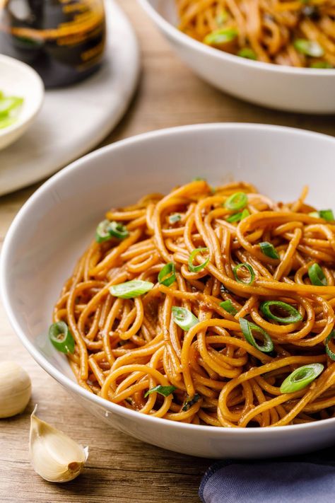 Asian Garlic Noodles - Nurtured Homes Honey Garlic Noodles, Vietnamese Garlic Noodles Recipe, Garlic Noodles Recipe Asian, Asian Style Garlic Noodles, Vietnamese American Garlic Noodles, Garlic Noodles Recipe Asian Oyster Sauce, Asian Garlic Noodles, Garlic Noodles Recipe, Vegetarian Oyster Sauce