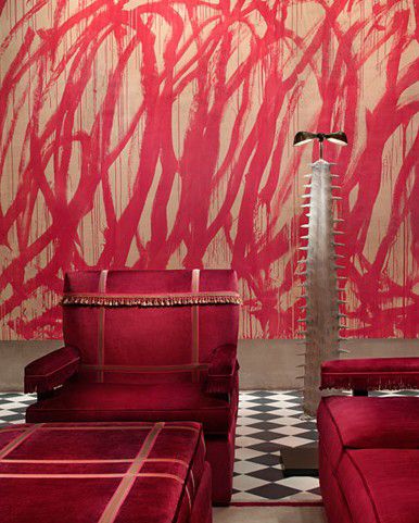 Cy Twombly in Julian Schnabel's NYC apartment Julian Schnabel, Gramercy Park Hotel, Gramercy Park, Hotel Boutique, Park Hotel, Hotel Design, Wall Treatments, Commercial Interiors, Hotels Room