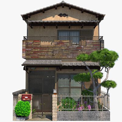 Japan House Exterior, Japanese Apartment Building, Japanese Townhouse, Tiny House Japan, Town House Plans, Old Japanese House, Apartment Front, House In The City, Mokpo