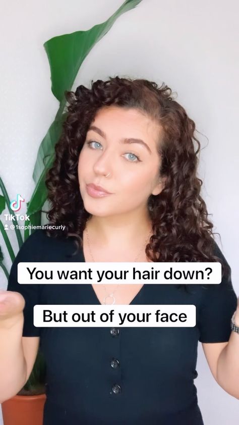 Short Curly Hair Pulled Back, Hair Down But Out Of Face, Curl Routine, Front Pieces, Hair In A Bun, Wavy Hair Care, Pulled Back Hairstyles, Natural Hair Community, Front Hair Styles