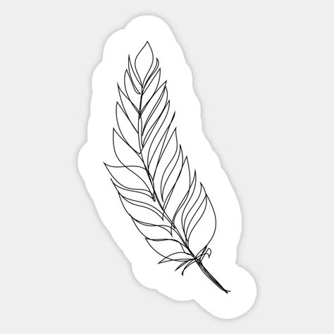 Feather outline art - Feather Outline Art - Sticker | TeePublic Feather Outline, Feather Stickers, Sticker Aesthetic, White Feather, Outline Art, White Feathers, Sticker Art, Sticker Design, Design Art