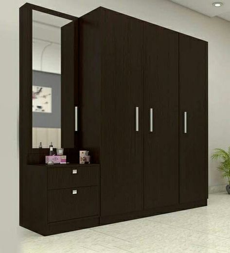 3 Door Almirah Design, Wardrobe With Dresser, 3 Door Wardrobe Design, Wooden Cupboard Design, Modern Bedroom Wardrobe, Wardrobe With Mirror, Three Door Wardrobe, Wall Wardrobe Design, Wooden Wardrobe Design