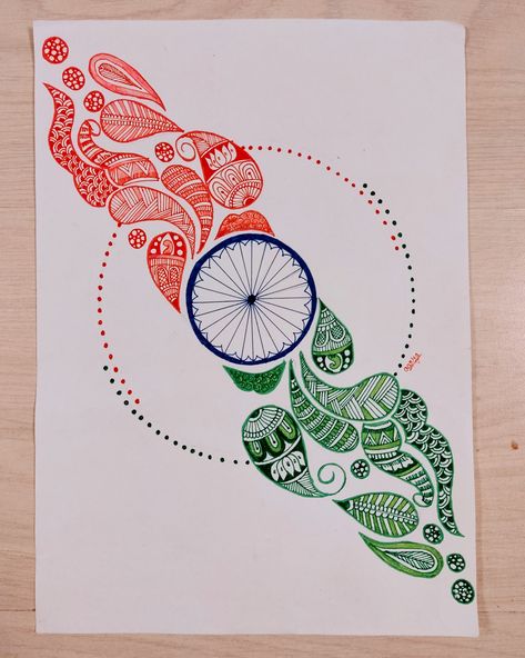 Indipandans Day Drawing Pencil, Republic Day Sketch, Happy Independence Day India Drawing, Indian Independence Day Painting, Indian Flag Drawing Ideas, Indian Flag Painting Ideas, Indian Flag Mandala Art, Happy Republic Day Drawing, Republic Day Mandala Art