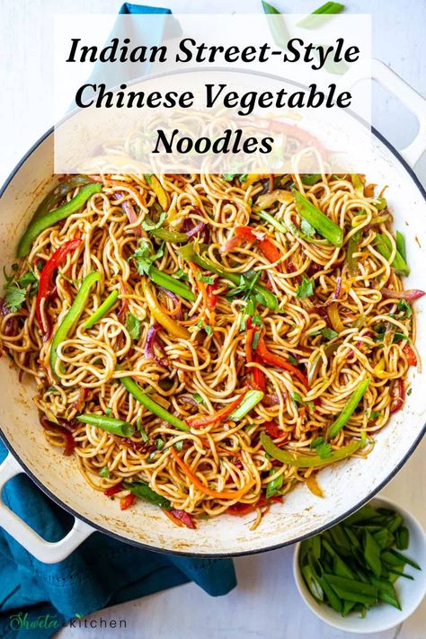 Indian Noodles, Veg Noodles Recipe, Chinese Sauces, Veg Noodles, Chinese Noodle Recipes, Asian Sauces, Indo Chinese Recipes, Cabbage And Noodles, Chinese Vegetables