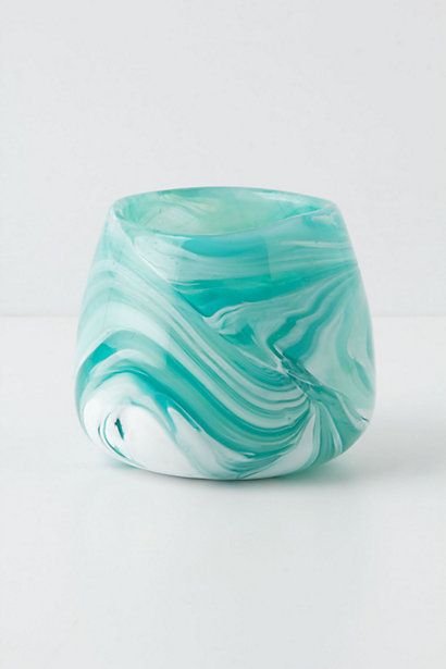 Brushstroke Votive - Anthropologie.com Charm Tiffany, Turquoise And Teal, Shades Of Aqua, Aqua Mint, Shades Of Teal, Shades Of Turquoise, Color Turquoise, Aqua Turquoise, Teal Turquoise