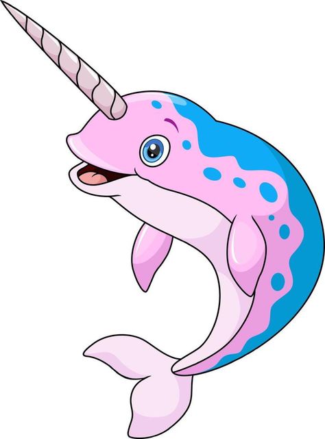 Cute narwhal cartoon on white background Cartoon Narwhal, Narwhal Drawing, Abc Animals, Cute Narwhal, Baby Animal Drawings, White Cartoon, Background Background, Narwhal, Graphics Illustration