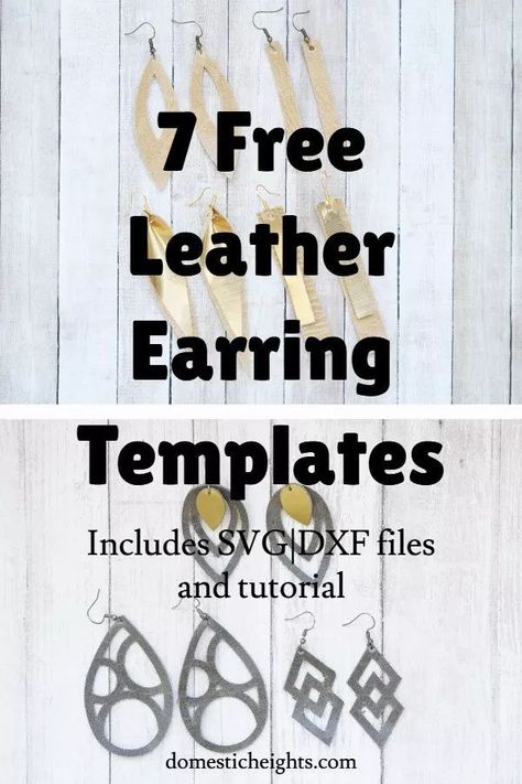 Cricut Leather Earrings, Cricut Leather, Earring Templates, Cricut Earrings, Diy Leather Earrings, Leather Jewelry Diy, Free Cricut, Leather Earring, Cricut Free