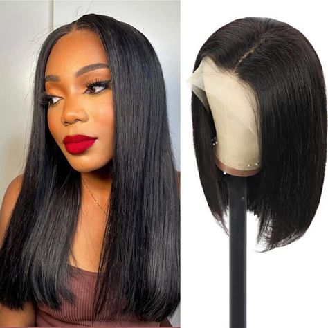 Short Bob Wig Human Hair 13x4 Frontal Lace Wigs for Black Women Human Hair Pre Plucked with Baby Hair Glueless Lace Frontal Wigs Hair Straight Bob Wigs human hair Brazilian Virgin Human Hair Wigs (16 Inch, Natural Color) 16 Inch Wig, 8 Inches Bob Wig, 10 Inch Bob Wig For Black Women Middle Part, Amazon Bob Wigs Black Women, 10inches Bob Wig, 8inch Bob Wig Closure, Lace Closure Bob, Frontal Wig Hairstyles, Black Wig